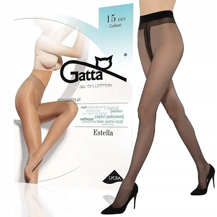 Gatta Najlon čarape "Estella" 15 Den, nero