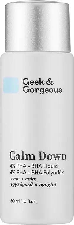 Geek &amp; Gorgeous Calm Down 4% Pha + BHA Liquid Piling za osetljivu kožu sa kiselinama