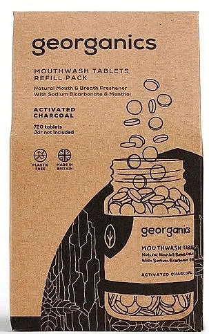 Georganics Mouthwash Tablets Refill Pack Activated Charcoal (dopuna) Tablete za ispiranje usta "Aktivni ugljen"