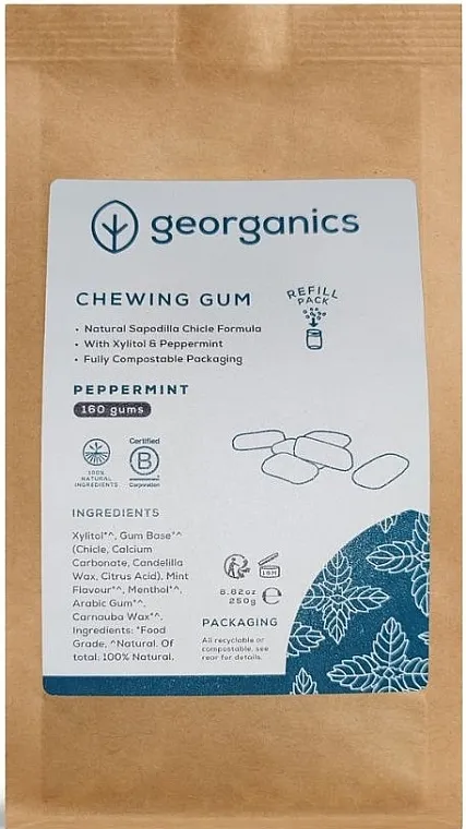 Georganics Natural Chewing Gum Refill English Peppermint (dopuna) Žvakaća guma "Pepermint"