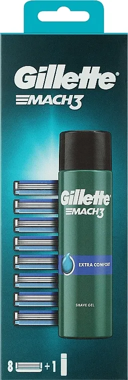 Gillette Mach3 (cassette/8pcs + sh/gel/200ml)