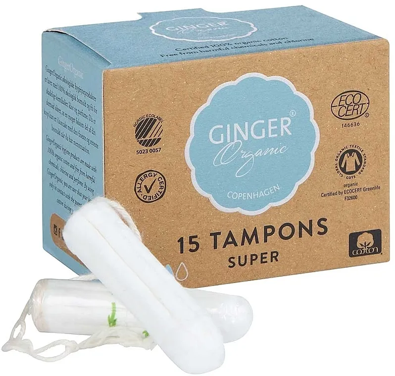 Ginger Organic Tamponi bez aplikatora "Super", 15 kom