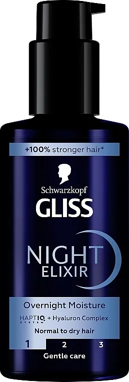 Gliss Hair Repair Night Elixir Overnight Moisture Leave-in eliksir za normalnu i suvu kosu