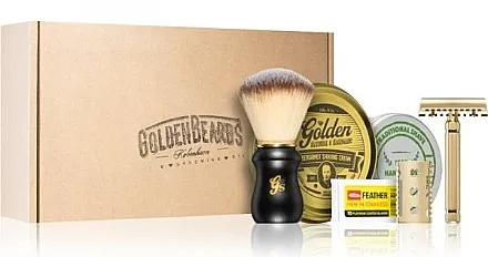 Golden Beards Shaving Kit (sh/soap/60ml + sh/cr/100ml + sh/brush/1pc + razor/1pc + blade/2x10pcs) Set