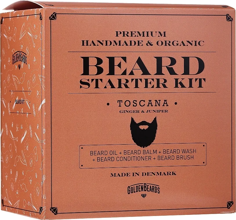 Golden Beards Starter Beard Kit Toscana (balm/60ml + oil/30ml + shm/100ml + cond/100ml + brush) Set