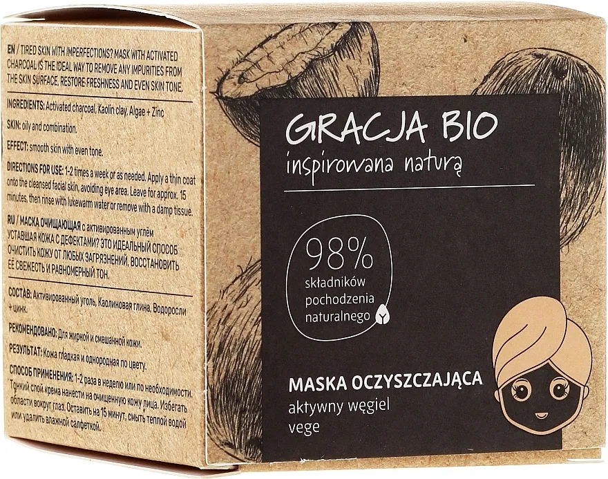 Gracja Bio Maska za lice s aktivnim ugljenom