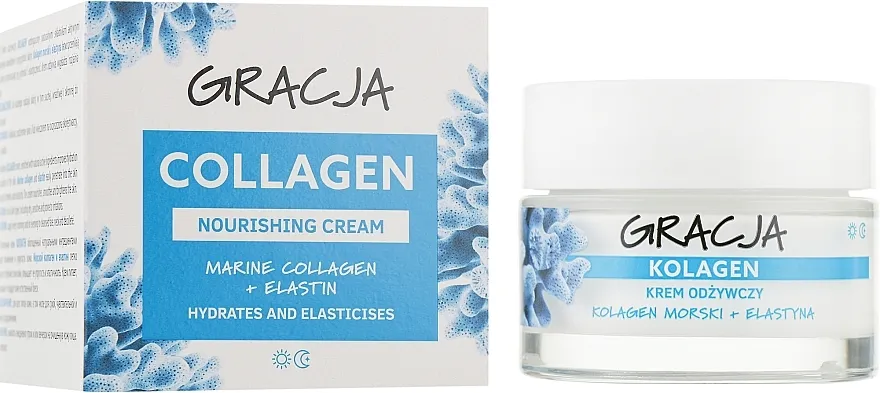 Gracja Sea Collagen And Elastin Anti-Wrinkle Day/Night Cream Hranjiva krema protiv bora s morskim kolagenom i elastinom