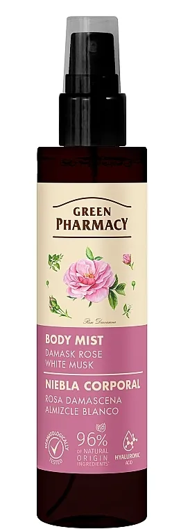 Green Pharmacy Body Mist Maglica za telo 'Damask ruža i beli mošus'