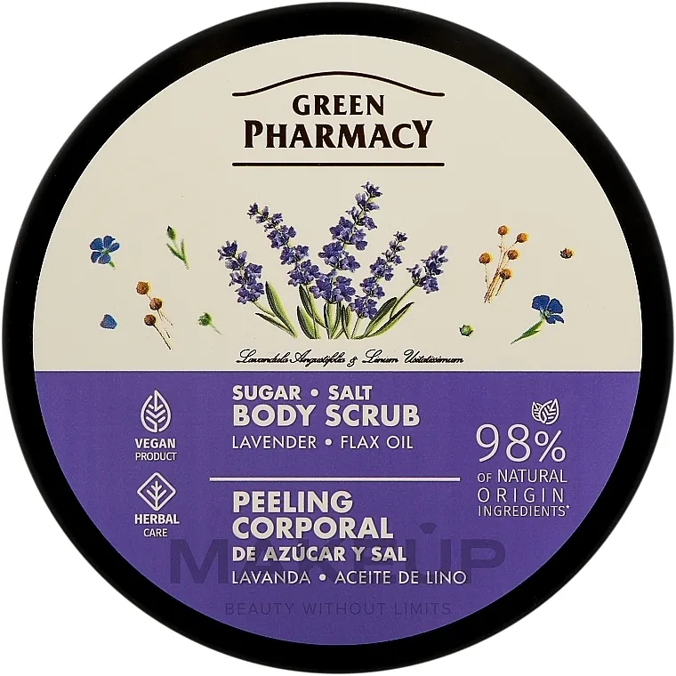 Green Pharmacy Šećerno-solni piling za telo Lavanda i laneno ulje