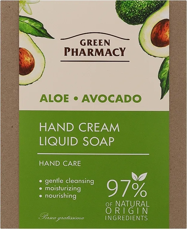 Green Pharmacy Hand Care Aloe &amp; Avocado (h/cr/100ml + h/soap/460ml) Set Aloe Vera i Avokado