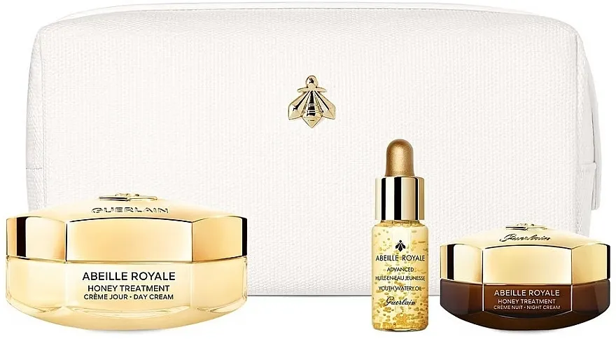 Guerlain Abeille Royale Honey Treatment Age-Defying Programme (f/oil/15ml + f/day/cr/50ml + f/night/cr/15ml + bag) Set