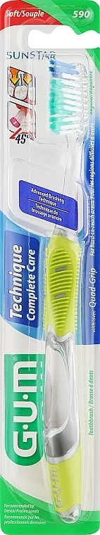 G.U.M Medium Compact Toothbrush Četkica za zube Technique Complete Care, limunska