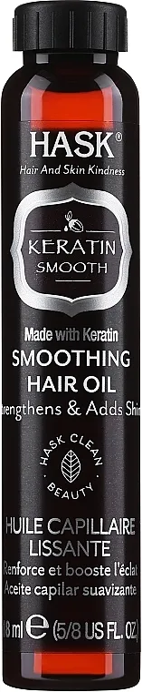 Hask Keratin Protein Smoothing Shine Oil, ampoule Ulje za zaglađivanje i sjaj kose sa keratinskim proteinima