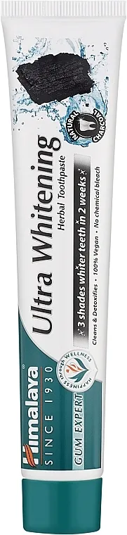 Himalaya Herbals Ultra Whitening Herbal Toothpaste Crna pasta za izbjeljivanje s aktivnim ugljenom
