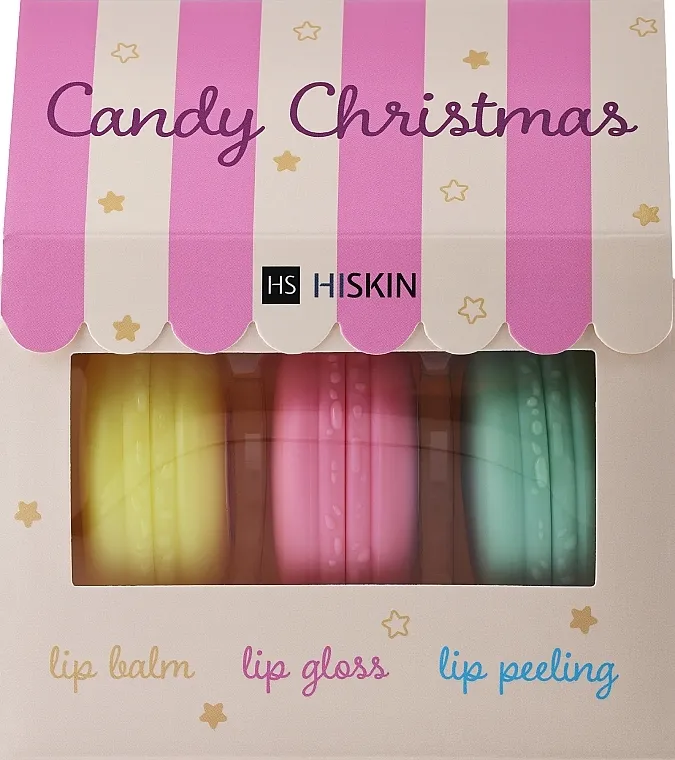 HiSkin Candy Christmas (lip/balm/10g + lip/gloss/10g + lip/peel/10g) Set za negu usana