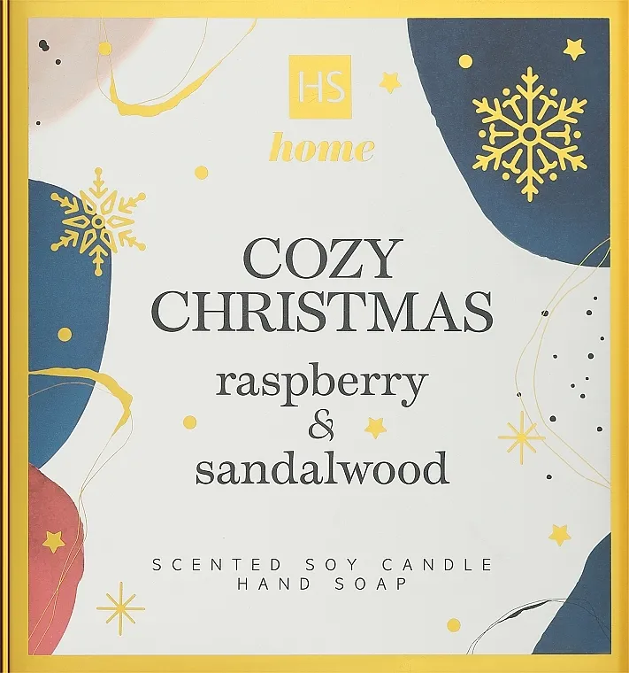 HiSkin Home Cozy Christmas Raspberry &amp; Sandalwood (h/soap/250ml + candle/150g) Set