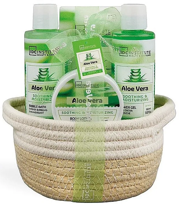 IDC Institute Aloe Vera (sh/gel/150 ml + b/lot/50 ml + bath/salt/250 g + b/foam/150 ml) Set