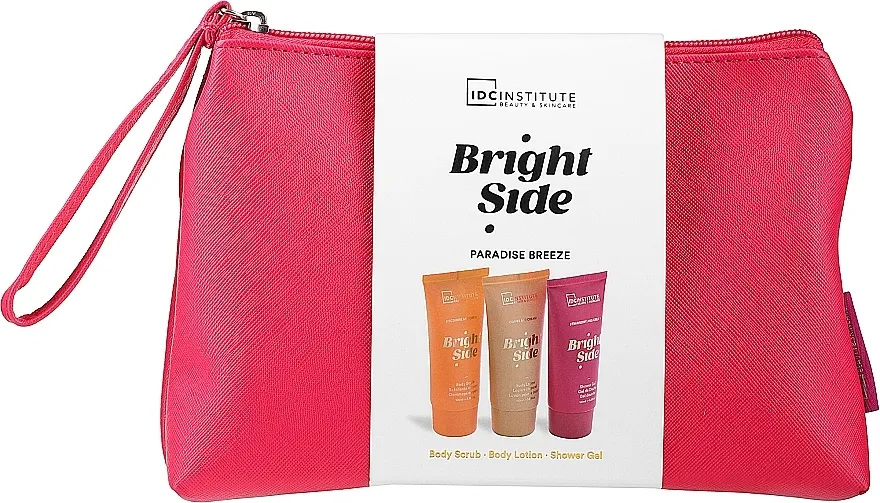 IDC Institute Bright Side Bath Gift Set (b/wash/100ml + b/scrub/100ml + b/lot/100ml + bag/1pcs)