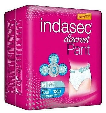 Indasec Discreet Pant Medium Plus Higijenski ulošci, 12 kom