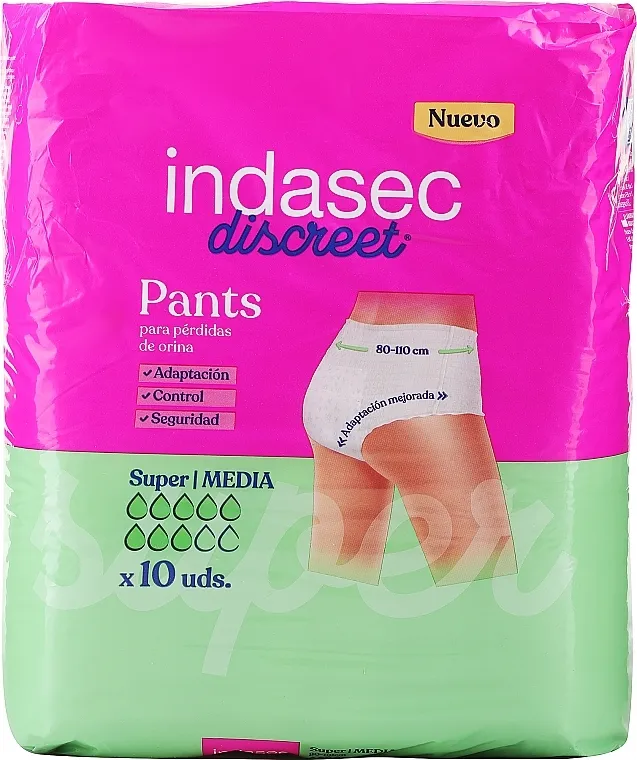 Indasec Discreet Pant Medium Super Higijenski ulošci, 10 kom.