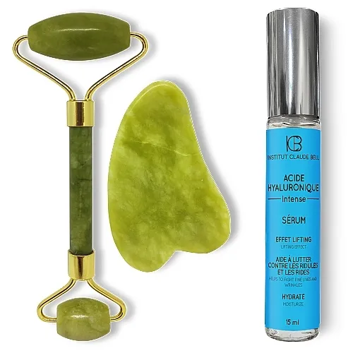 Institut Claude Bell Acid Hyaluronic Intense (roller + gua-sha + serum 15 ml) Facial massage set