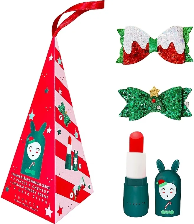 Inuwet Cone Bunny X Mas (lip/balm/3.5ml + clips/2pcs) Set