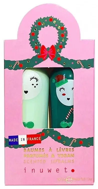 Inuwet Duo Scented Lip Balms Star Sequins Apple &amp; Cherry (lip/balm/2x3.5g) Set