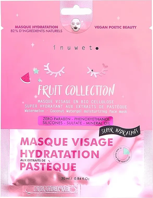 Inuwet Face Mask Moisturizing Watermelon Hidratantna maska za lice "Lubenica"