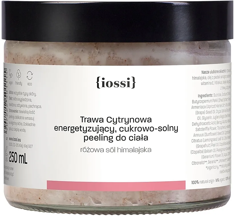 Iossi Body Scrub Piling za tijelo, šećerni "Limunska trava"