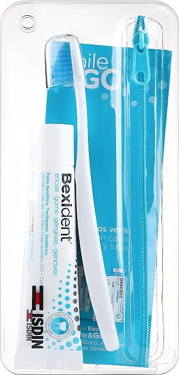 Isdin Bexident Smile&amp;Go Gums Daily Use Kit (toothpaste/25ml + toothbrush/1pcs + bag/1pcs) Set