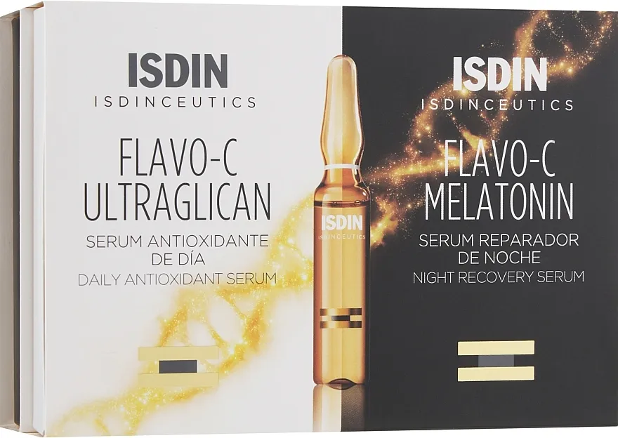 Isdin Isdinceutics Flavo-C Pack 10 Ultraglican 10 Melatonin Ampoules(ser/10x2ml + ser/10x2ml) Set