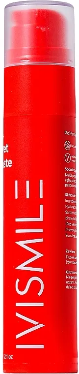 Ivismile Red Velvet Cake Fruity Toothpaste Pasta za zube Crvena Baršunasta Torta