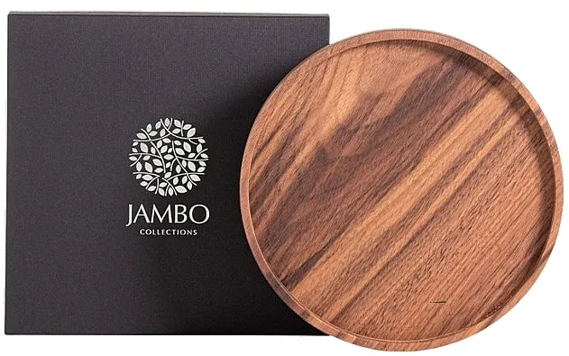 Jambo Collections Walnut Candle Plate Drveni svećnjak, veličina L, 215 mm