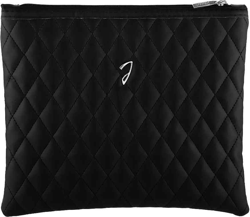 Janeke Black Quilted Pouch Velika prošivena kozmetička torbica, crna, A6130VT