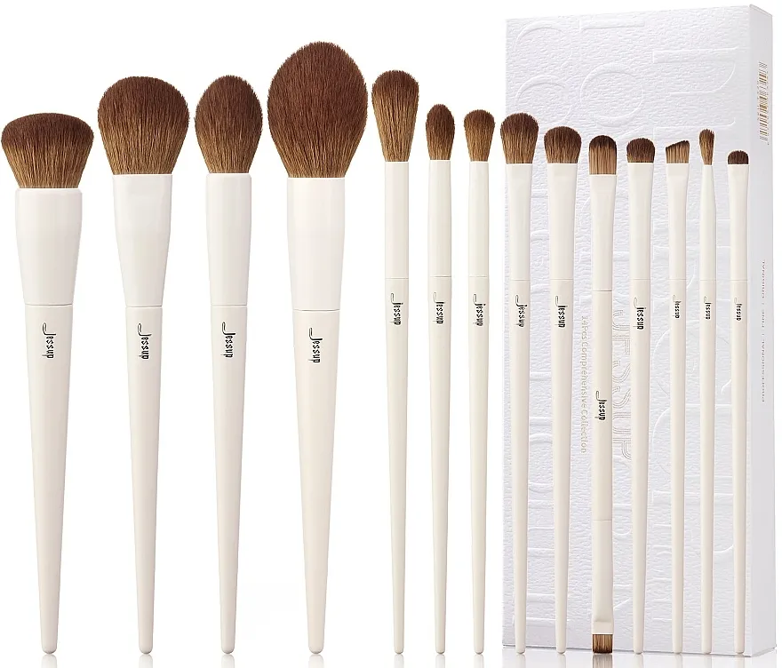 Jessup Luxury Light Gray Comprehensive Eye &amp; Face Brush Set Set četkica za šminkanje, T329, 14 kom.