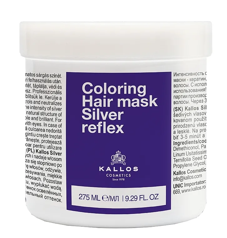 Kallos Cosmetics Coloring Hair Mask Silver Reflex Maska za kosu