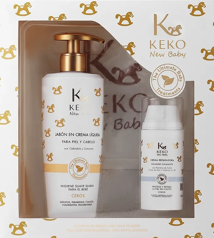 Keko New Baby (towel/1pc + cr/soap/500ml + b/balm/100ml) Set