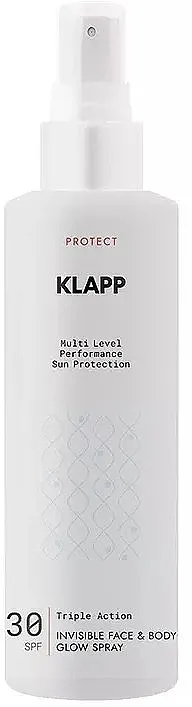 Klapp Multi Level Performance Sun Protection Invisible Face &amp; Body Glow Spray SPF30 Sprej za sunčanje sa prirodnim sjajem