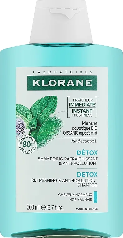 Klorane Anti-Pollution Detox Shampoo With Aquatic Mint Šampon za detoksikaciju