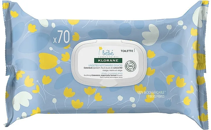 Klorane Bebe Gentle Cleansing Wipes Dječje meke maramice za čišćenje