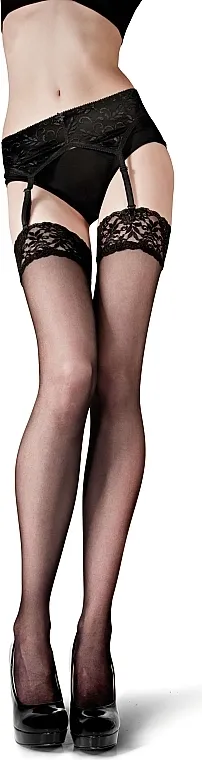 Knittex Duge čarape "Klaudia", 15 Den, bianco