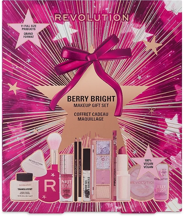 Komplet, 13 proizvoda Makeup Revolution Berry Bright Make Up Set