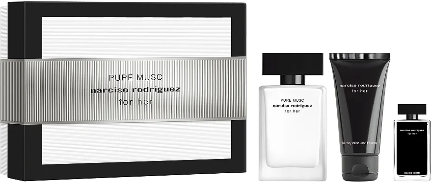 Komplet (edp/50ml + edp/mini/7.5ml + b/lot/50ml) Narciso Rodriguez For Her Pure Musc
