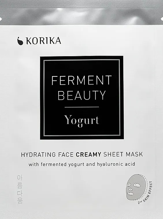 Korika FermentBeauty Fermented Yogurt and Hyaluronic Acid Face Sheet Mask Maska za lice protiv bora sa fermentisanim jogurtom i hijaluronskom kiselinom