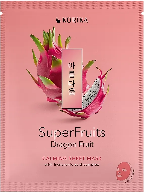 Korika Super Fruits Dragon Fruit Calming Sheet Mask Umirujuća maska u listu za lice