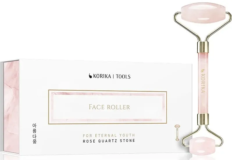 Korika Tools Face Roller Rose Quartz Roller Valjak za masažu lica, roze