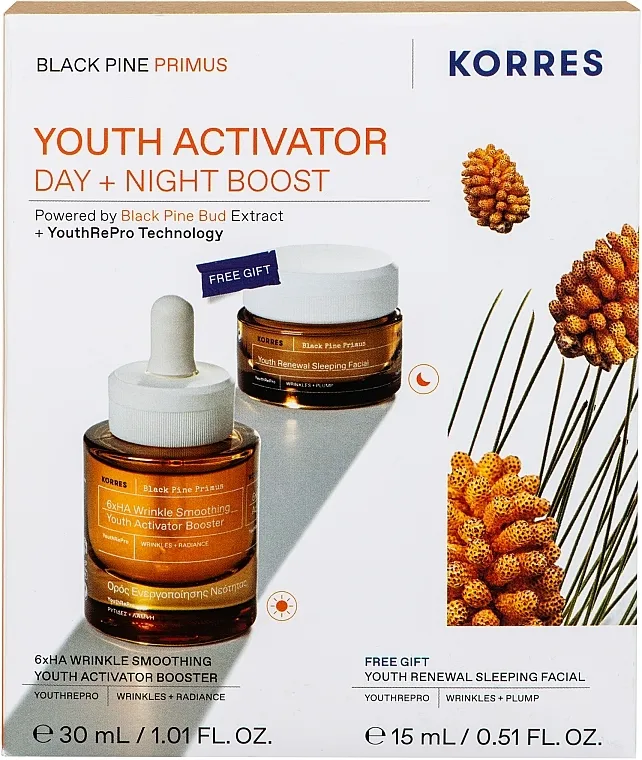 Korres Black Pine Primus (f/ser/30ml + f/cr/15ml) Set