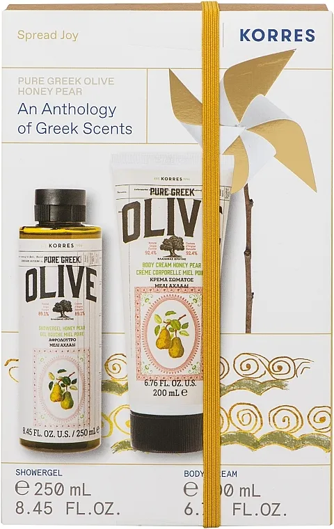 Korres Pure Greek Olive (sh/gel/250ml + b/cr/200ml) Set