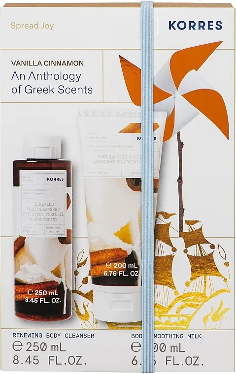 Korres Vanila Cinnamon (sh/gel/250ml + b/milk/200ml) Set