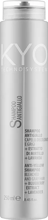 Kyo Techno System Anti-Yellow Shampoo Šampon protiv žutila, za sedu i posvetljenu kosu